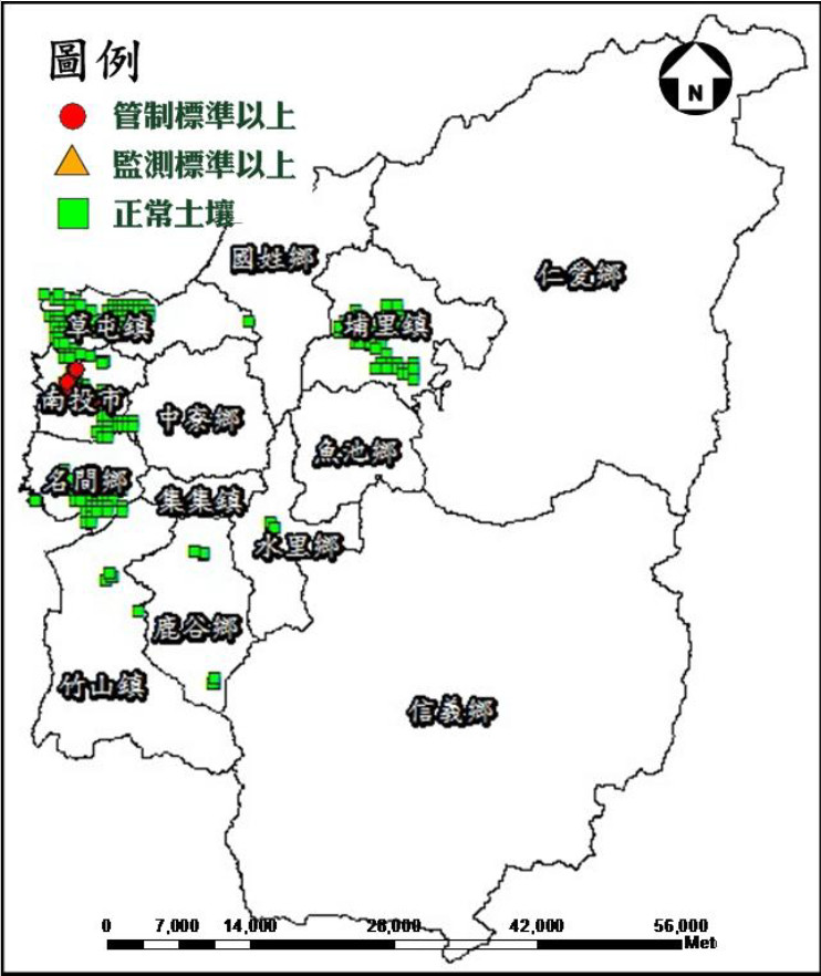 南投縣縣內土壤污染潛勢區域