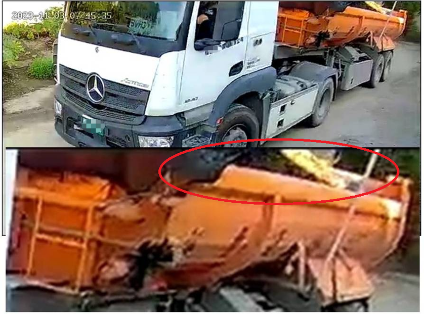 CCTV accessed by the police station discovered that business tractors entered the site with items of their dump bed.